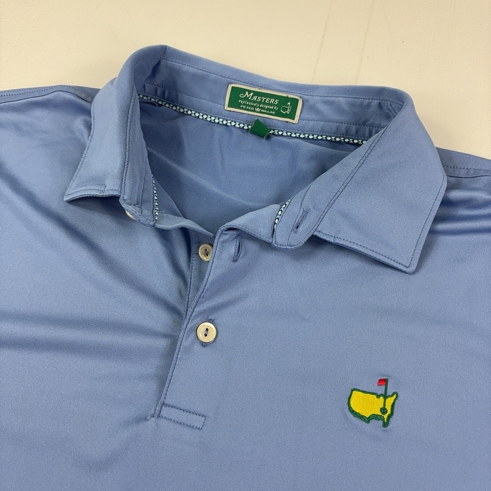 Peter Millar Masters Golf Polo Shirt Mens XL Blue Performance Augusta National
